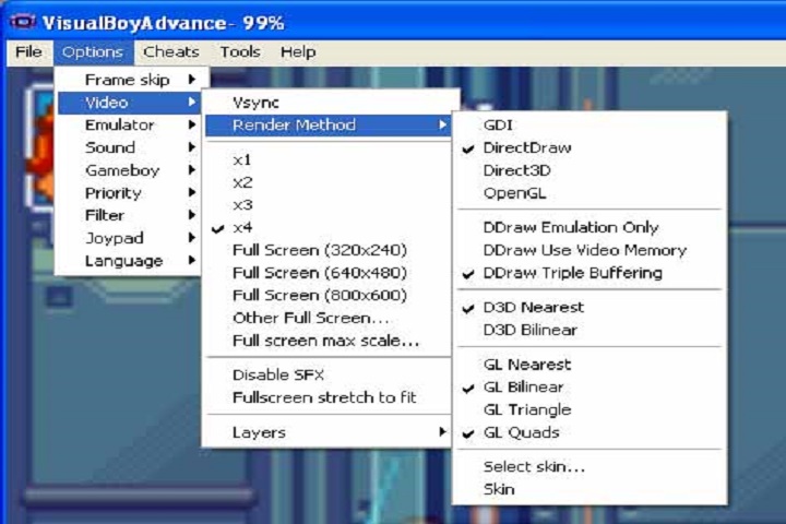 visualboyadvance emulator screenshot
