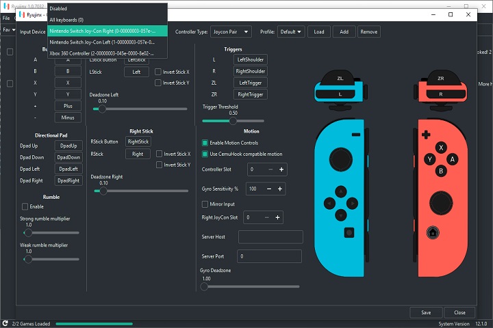Ryujinx emulator screenshot
