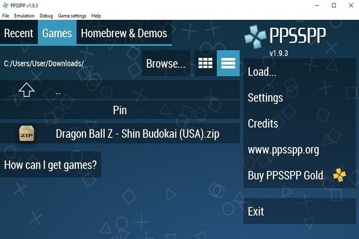 ppsspp emulator screenshot